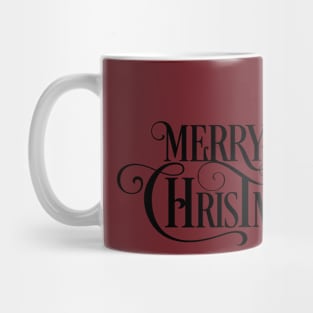 Merry Christmas Black Sticker Mug